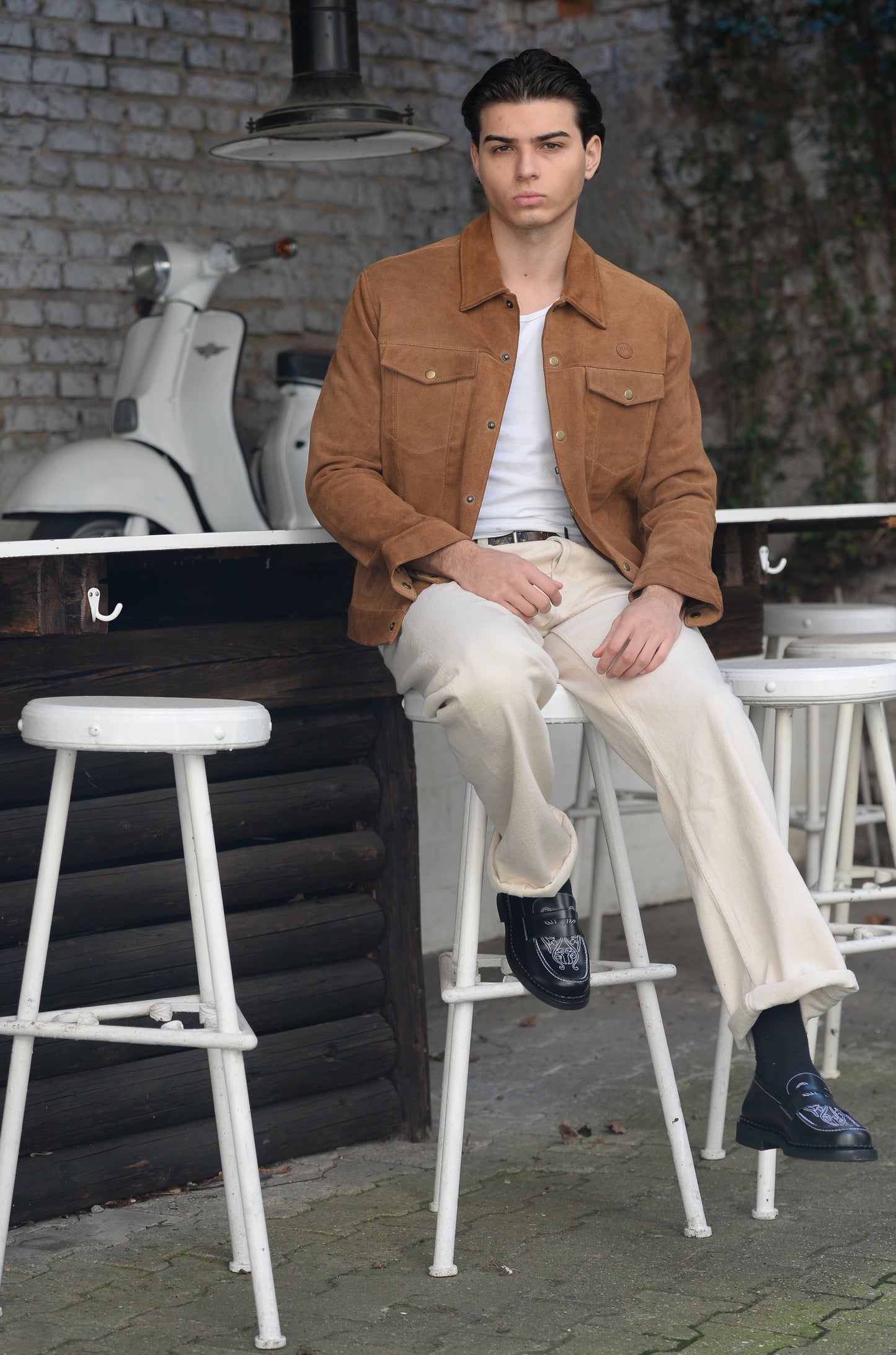 Deus Ex Machina Lederjacke im Jeans-Jacken Stil Wildleder